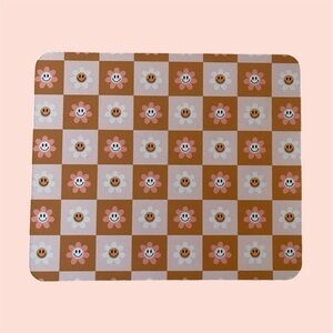 Cute Floral Checkerboard Mouse Pad
